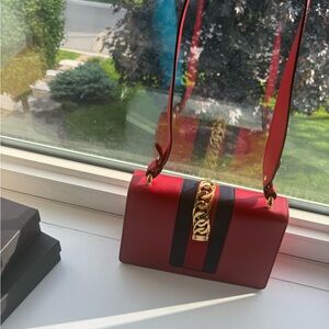 Gucci Medium Red “Sylvie” ribbon handbag